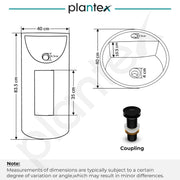 Plantex Ceramic Pedestal Basin for Bathroom/One Piece Pedestal Free Standing Round Wash Basin for living Room/Hotel (Beige)