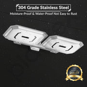 Plantex Double Soap Dish for Bathroom/304 Grade Stainless Steel Dual Soap Holder/Soap Case/Soap Stand/Bathroom Accessories - Pack of 1 (PM-2408, Chrome)