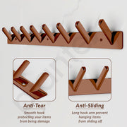 Plantex Wall Hooks for Hanging Cloth/Stainless Steel Towel Hangers/Bathroom Robe Hooks/Door Hangers/Square Wall Hook/Hook Rail for Hanging Keys - 8 Hooks (Pack of 1, PVD Rose Gold)