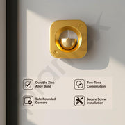 Plantex Dopamine Door Bell for Home/Square Door Chime with Brass Bell/Temple & Meditation Bell for Positive Energy & Home DÃƒÂ©cor - Pack of 1 (DTK-292 - Gold)