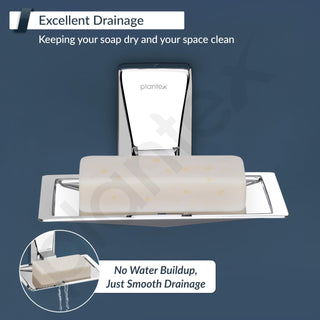 Plantex 304 Grade Stainless Steel Single Soap Dish/Soap Stand/Wall Mounted Soap Holder/Bathroom Accessories - Crystal (Chrome)