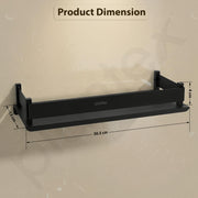 Plantex Stainless Steel Bathroom Shelf/Rack/Bathroom Organizer with Drill/Kitchen Storage Shelf/Wall Mounted Washroom Accessories  (Matt Black - 12x5 inches)