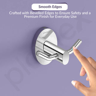 Plantex 304 Grade Stainless Steel Hooks for Hanging Clothes and Towels in Bathroom/Living Room/Bathroom Accessories - Olive (Chrome)