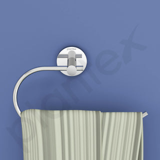 Plantex Smero Pure Brass Sleek Napkin Holder/Ring/Hand Napkin Holder for Wash Basin/Bathroom Accessories - Circle(Chrome)