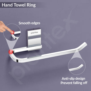 Plantex 304 Grade Stainless Steel Towel Ring/Napkin Hanger/Towel Holder for Wash Basin/Bathroom Accessories - Crystal (Chrome)