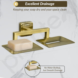 Plantex 304 Grade Stainless Steel Dual Soap Holder for Bathroom/Soap Dish/Soap Stand/Bathroom Accesories - Decan (Brass Antique)