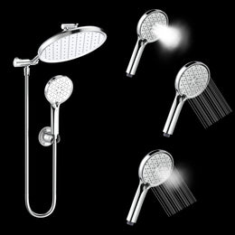 Plantex Shower For Bathroom Full Set with 3-Mode Hand Shower/304 Stainless Steel Flexible Hose Pipe & Hand Shower Holder-Chrome