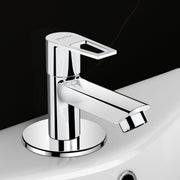 Plantex Pillar Cock Water Tap/Pure Brass Pillar Cock for Wash Basin with Teflon Tape/Single Lever Tabletop Basin Tap - (Chrome)