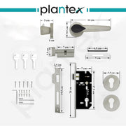 Plantex Heavy Duty Door Lock/Main Door Mortise Lock Handle/Handle Set for Home/Office/Door Accessories - (PT-012, Satin & Black)