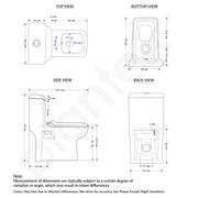 Plantex Platinum Ceramic Commode Toilet/S Trap One Piece Western Toilet/Rim Washdown Flush Commode with Soft Close Toilet Seat Cover (White, Ultra)