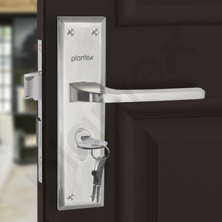 Plantex Main Door Lock Handle Set/6-Lever Locks Mechanism with 3 Years of Warranty by plantex/Mortise Lock with 3 Keys, Brass Locks Body & Cylinder (PTP-04 Matt)