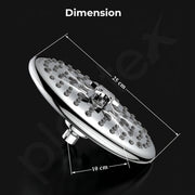 Plantex ABS Shower Head For Bathroom/Overhead Shower Without Arm/8 Different Modes Shower Head/Rain Shower Head For Bathroom - (Chrome)