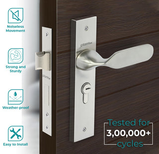 Plantex Heavy Duty Door Lock - Main Door Lock Set with 3 Keys/Mortise Door Lock for Home/Office/Hotel (7077 - Satin White & Chrome Finish)
