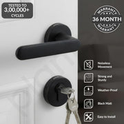 Plantex Door Lock - Main Door Lock Set with Keys/Mortise Door Locks for Home/Office/Hotel - Pack of 1 (OHMH-81, Z-Black)