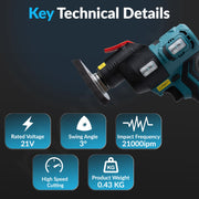 Plantex Multi-Purpose Treasure Oscillating Tool â€“ 0-21000 IPM Variable Speed, 3Â° Swing Angle â€“ Powerful for Cutting, Sanding, Scraping & Grinding - Black (Mainframe, Battery & Charger Not Included)