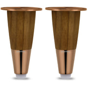 Plantex Heavy Duty Round 4 inch Spare Sofa Legs for Bed Furniture/Sofa Legs for Furniture Fitting/Table Legs/Sofa Leg Set of 2 pcs (Rose Gold Finish)