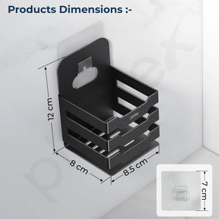 Plantex Self Adhesive Tumbler Holder for Barthroom/Stainless Steel Toothbrush Holder/Toothpaste Stand/Bathroom Accessories - Pack of 1 (1252, Black)