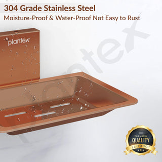 Plantex 304 Grade Stainless Steel Soap Dish/Soap Holder/Soap Stand/Soap Case/Soap Storage for Bathroom/Bathroom Accessories - Crystal (PVD Rose Gold)