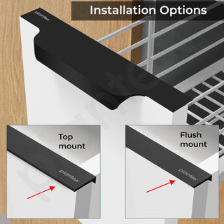 Plantex Profile Handle for Kitchen Cabinet/6 Inch Alluminium Drawer Profile Handle/Wardrobe Pull Handle for Home/Office/Hotel - Pack of 3 (Black)