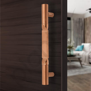 Plantex 15 Inch Main Door Handle for Wooden Doors, Pull-Push Handle, Accessories (Pack of 1, Rose Gold) 3 Years Warranty