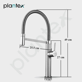 Plantex Brass Sink Tap | Pull Down Faucet for Kitchen Sink with 360° Swivel Spout Mixer tap | Single Lever Sink Mixer Tap for Kitchen Sink-(8982-Chrome)