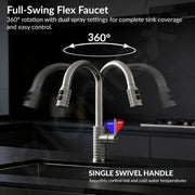 Plantex Pull-Down Kitchen Sink Tap/Pure Brass Sink Tap for Kitchen Basin with 360â° Swivel Spout/Kitchen Sink Faucet- (2045, Matt)
