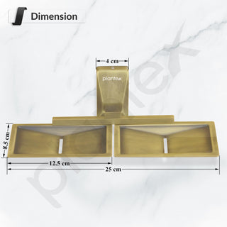 Plantex 304 Grade Stainless Steel Double Soap Dish/Soap Case/Soap Storage for Bathroom Accessories - Crystal (Brass Antique)