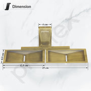 Plantex 304 Grade Stainless Steel Double Soap Dish/Soap Case/Soap Storage for Bathroom Accessories - Crystal (Brass Antique)
