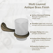 Plantex Smero Pure Brass Tooth Brush Holder/Tumbler Holder/Toothpaste Holder/Bathroom Accessories - Contrive (Rich Antique)