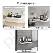 Plantex Premium Self Adhesive Bathroom Shelf/Storage Box for Bathroom/Plastic Shelf for Bathroom/Multi-Purpose Storage Racks for  Kitchen/Bathroom Accessories RackÃ¢â‚¬â€œPack of 2(White)