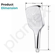 Plantex ABS Hand Shower for Bathroom/3 Mode Multifunctional Shower/Rectangle Hand Shower Without Hose Pipe for Home/Hotel - (Chrome & White, H510)