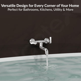 Plantex Pure Brass Non Telephonic Wall Mixer with Water Saving Nozzle/Hot and Cold Water Tap with Brass Wall Flange and Teflon Tape-7 Year Warranty (COL-1016-Chrome)