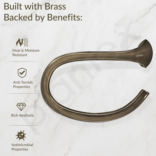 Plantex Smero Pure Brass Napkin Hanger for Bathroom/Hand Napkin Ring/Napkin Holder for Wash Basin/Bathroom Accessories - Contrive(Rich Antique)