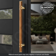 Plantex 18 Inch Main Door Handle/Stainless Steel & Wooden Door Handle/Pull-Push Handle for Door/Office & Hotel - Pack of 1 (DTMD-428, Gold & Wood)