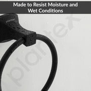 Plantex Space Aluminium Napkin Holder for Wash Basin/Towel Ring/Napkin Hanger/Towel Hanger/Bathroom Accessories (Black Powder Coated)