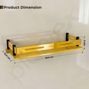 Plantex Stainless Steel Bathroom Shelf/Kitchen Wall Mounted Shelf/Shelf for Washroom/Premium Bathroom Organizer (12x5 Inches, Gold)