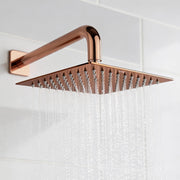 Plantex Stainless Steel Overhead Shower 8 x 8 inch with Water-Saving Technology/High pressure Rain Shower Head without Arm/Bathroom Shower -(Ultra Slim-PVD Rose Gold)
