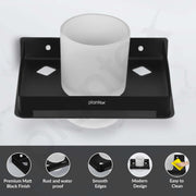 Plantex Tumbler Holder for Bathroom/Stainless Steel Toothbrush Holder/Toothpaste/Razor Holder/Bathroom Accessories - Pack of 1 (Black)