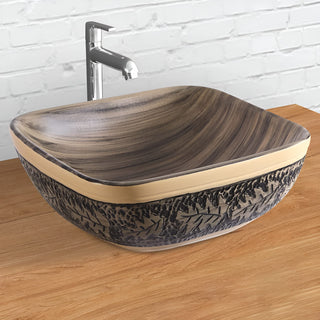 Plantex Platinium Tabletop Ceramic Rectangular Wash Basin/Countertop Bathroom Sink (NEO-004, 18.5 x 16.5 x 7 Inch)