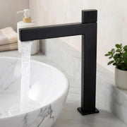 Plantex Brass Wash Basin Mixer Tap/Thermostatic Hot & Cold Basin Mixer Faucet/Deck Mount Pillar Spout for Bathroom Sink - Pack of 1 (APS-4605, Black Matt)