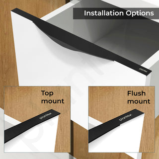 Plantex Profile Handle for Kitchen Cabinet/16 Inch Alluminium Drawer Profile Handle/Wardrobe Pull Handle for Home/Office/Hotel - Pack of 5 (Black)
