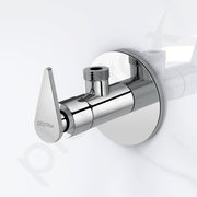 Plantex Angle Valve for Bathroom/Pure Brass Quarter Turn Angle Cocke for Bathroom with Brass Wall Flange and Teflon Tape - (LEA-705, Chrome)