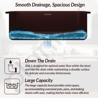 Plantex Quartz Kitchen Sink/UV Protected Kitchen Sink/Undermount Sink for Kitchen/Metalic Single Bowl Sink with Coupling and Hose Pipe - Pack of 1 (21 x 18 inch, Choco Brown)