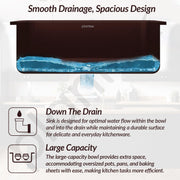 Plantex Quartz Matt Kitchen Sink/UV Protected Kitchen Sink/Undermount Sink for Kitchen/Metalic Single Bowl Sink with Coupling and Hose Pipe - Pack of 1 (21 x 18 inch, Choco Brown)