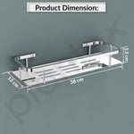 Plantex Stainless Steel 304 Bathroom Shelf for Wall/Bathroom Racks and Shelves/Bathroom Organizer & Accessories/Kitchen Rack/Kitchen Shelves- Pack of 2 (15X5 Inches-Chrome Finish)
