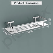 Plantex Stainless Steel 304 Bathroom Shelf for Wall/Bathroom Racks and Shelves/Bathroom Organizer & Accessories/Kitchen Rack/Kitchen Shelves- Pack of 2 (15X5 Inches-Chrome Finish)