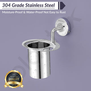 Plantex 304 Grade Stainless Steel Tumbler Holder/Tooth Brush Holder/Bathroom Accessories - Daizy (Chrome)