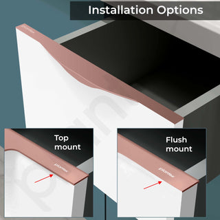 Plantex Profile Handle for Kitchen Cabinet/16 Inch Alluminium Drawer Profile Handle/Wardrobe Pull Handle for Home/Office/Hotel - Pack of 2 (Rose Gold)