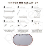 Plantex Aluminium Frame Mirror for Bathroom/Wall Mount Capsule Mirror for Bedroom/Dressing Room/Living Room/Entryway - (Rose Gold, 22x36 Inch)