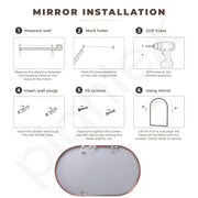 Plantex Aluminium Frame Mirror for Bathroom/Wall Mount Capsule Mirror for Bedroom/Dressing Room/Living Room/Entryway - (Rose Gold, 22x36 Inch)